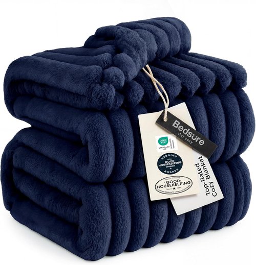 Bedsure GentleSoft Full Blanket - Cozy Navy Blue Throw for Women | Soft, Large 84x90 Inches