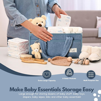 PeraBella Baby Diaper Caddy Organizer - Portable Storage Basket for Newborn Essentials | Perfect Shower Gift