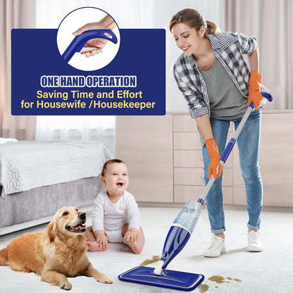 Skiennix Microfiber Spray Mop - Versatile Wet & Dry Cleaning for Hardwood, Tile & Vinyl Floors | Includes 3 Washable Pads
