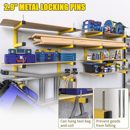Heavy Duty Lumber Storage Rack by [Brand Name] - 8-Level Wall Mount Organizer | Holds Up to 1600 Lbs