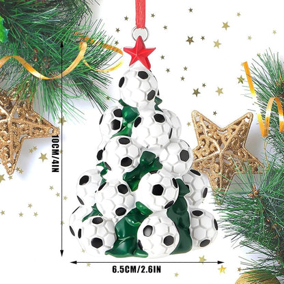 Daifunli 4 Inch Soccer Ball Christmas Ornament - Resin Holiday Gift