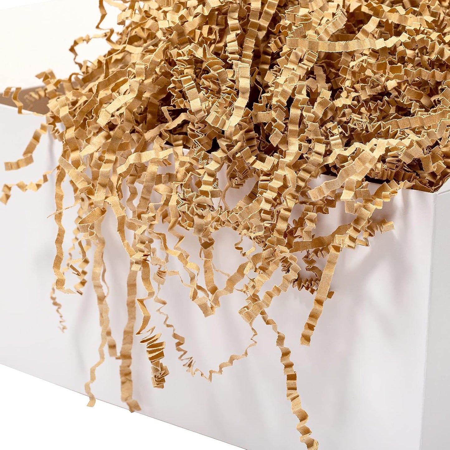 Mefleet 1/2 LB Crinkle Cut Paper Shred Filler 8 oz Brown Crinkle Shredded Paper for Gift Box - Gift Basket Bag Filler - Grass Cushion Stuffing for Easter, Mother's day, Birthday Packaging Wrapping