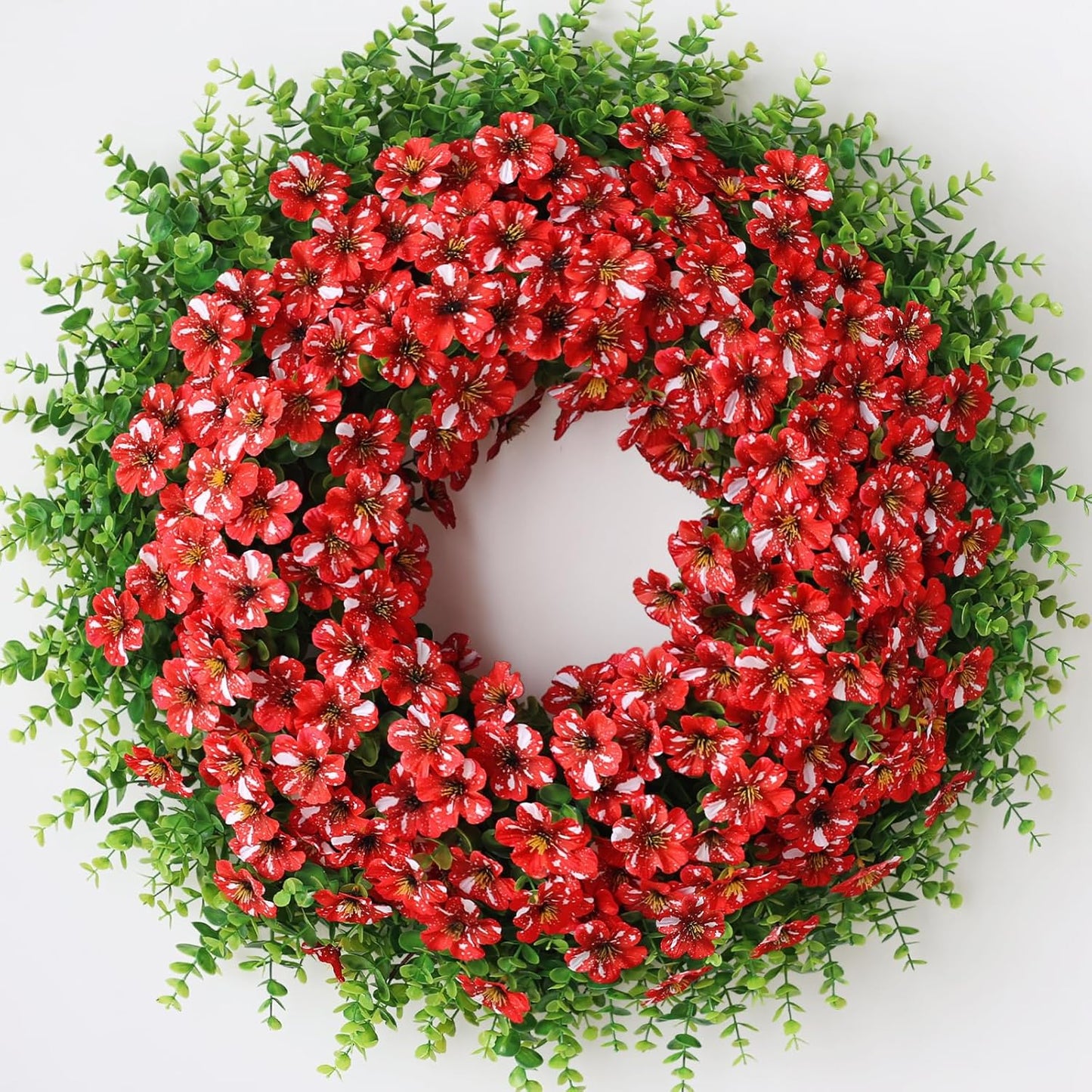Starry Sky Morning Glory Wreath by [Brand Name] - 26" Faux Eucalyptus & Flower Decor for Spring/Summer