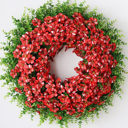 Starry Sky Morning Glory Wreath by [Brand Name] - 26" Faux Eucalyptus & Flower Decor for Spring/Summer