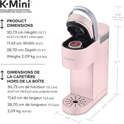 Keurig K-Mini Coffee Maker - Ultra-Sleek Design in Dusty Rose | Single Serve K-Cup Pod System