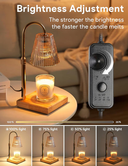 Skiennix Candle Warmer Lamp - Dimmable Home Decor with Timer & Adjustable Height | 2 Bulbs Included