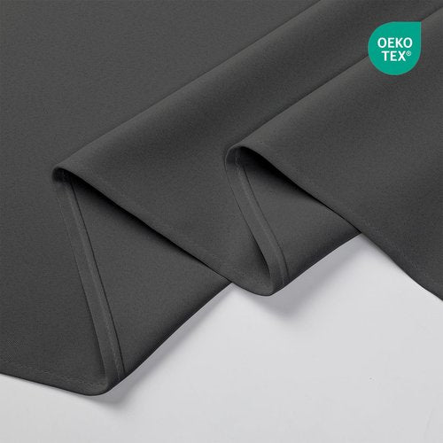 CUCRAF Blackout Curtains 54 inches Long 2 Panels Set for Bedroom, Dark Grey Rod Pocket Room Darkening Curtain for Living Room, Thermal Insulated Window Drapes (W 52 x L 54 Inch)