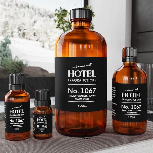 AirScent Premium Diffuser Oil No. 1067 - Smoky Tobacco & Tonka - Ideal for Ultrasonic Diffusers | 10 mL Glass Dropper Bottle
