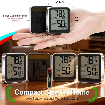 Antonki Digital Indoor Thermometer & Hygrometer - Accurate Temperature & Humidity Sensor with Max/Min Records - AAA Battery Included