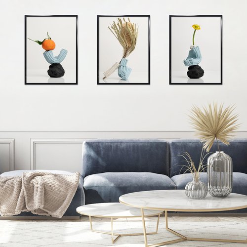 ELSKER&HOME 12x16 Poster Frame 3 Pack, Black Picture Frame for Horizontal or Vertical Wall Mounting, Sturdy and Scratch-proof