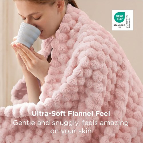 Bedsure Pink Throw Blanket - 350GSM Fluffy Plush Fleece for Cozy Home Decor | 50x60 Inches