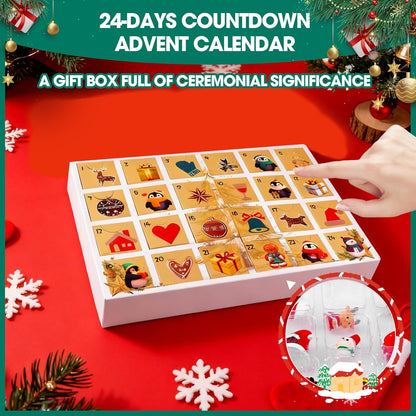 Skiennix Christmas Advent Calendar Bracelets - 24 Days Countdown with 14 Collectible & 10 DIY Jewelry Kits for Teens & Adults