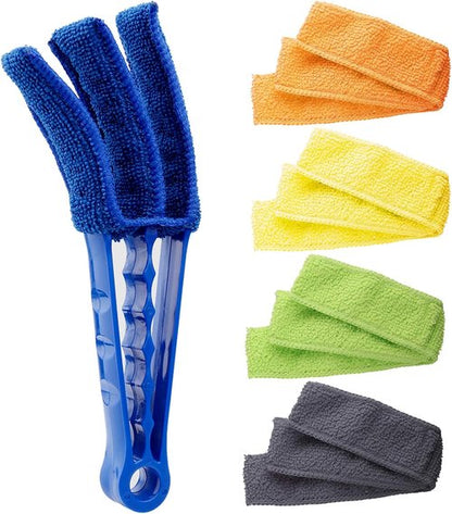 Hiware Window Blind Cleaner Duster Brush - 5 Microfiber Sleeves for Effective Dust Removal | Ideal for Shutters & Air Conditioners