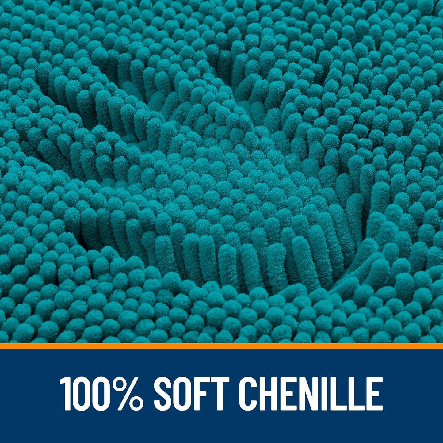 OLANLY Large Bathroom Rugs - Extra Soft Chenille Bath Mats | Quick Dry, Machine Washable, 47x32, Deep Lake