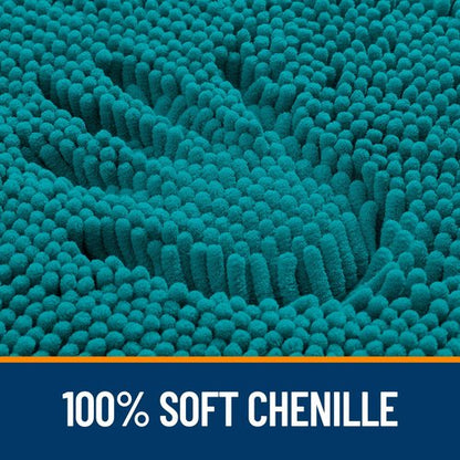 OLANLY Bathroom Rugs 47x32, Extra Soft Absorbent Chenille Bath Rugs, Rubber Backing Quick Dry, Machine Washable Bath Mats for Bathroom Floor, Tub and Shower, Home Decor Accessories, Deep Lake