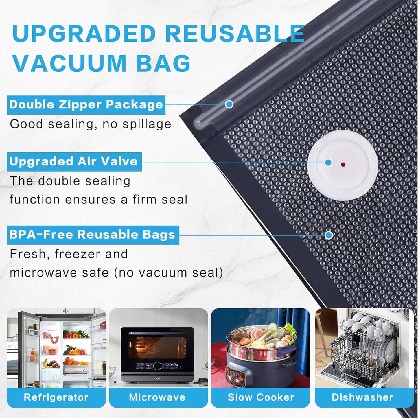 Skiennix Handheld Vacuum Sealer - Powerful Portable Food Sealer with 20 Reusable Bags
