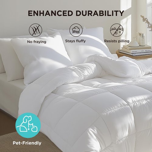 Bedsure Comforter Duvet Insert - Quilted Comforters Twin XL Size, All Season Duvet, GentleSoft Down Alternative Bedding, with 8 Tabs, Gifts for Women/Men, White, Twin XL 92 x 68 Inches