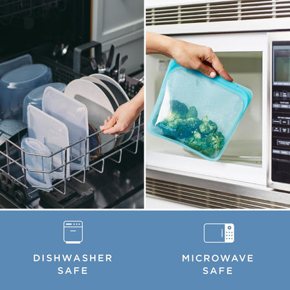 Stasher Silicone Reusable Food Storage Bag - Eco-Friendly Half Gallon | 64 oz Clear, Microwave & Dishwasher Safe