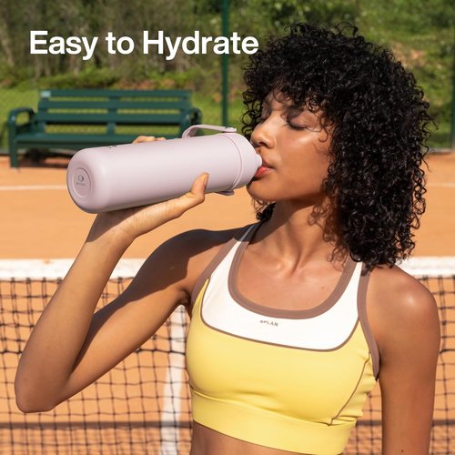 ENCOOL Insulated Water Bottle - Leak-Proof Stainless Steel with Straw | Keeps Drinks Cold for 24 Hours (32 oz, Cotton Candy)