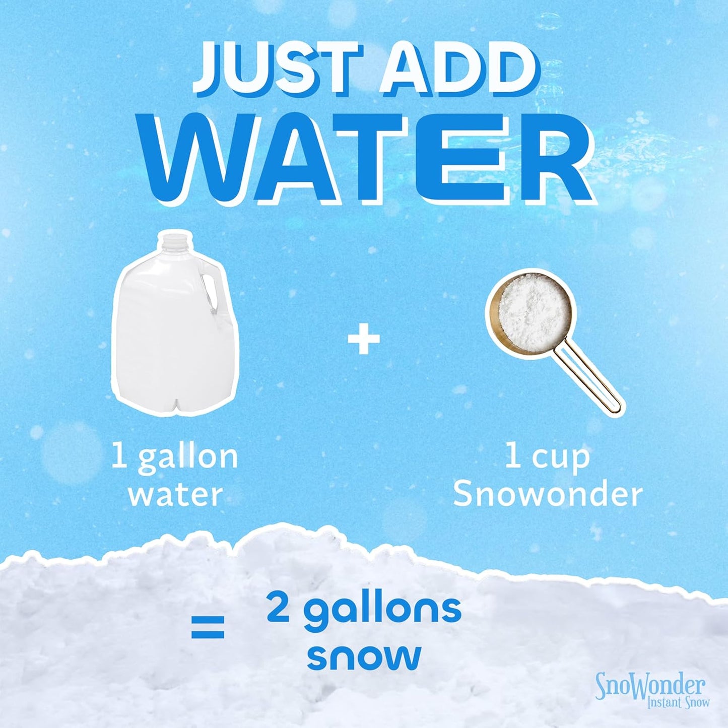 SNOWONDER Instant Fake Snow - Perfect for Cloud Slime | Makes 1 Gallon of Artificial Snow