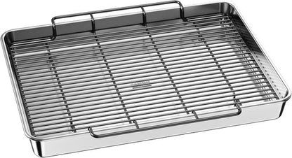 Baker's Secret Non-Toxic Roasting Pan - 18" Large Aluminum Roaster with Rack | Eco-Friendly & PFOA-Free