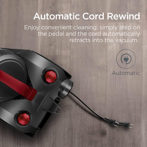 Eureka Whirlwind NEN110D Bagless Canister Vacuum Cleaner - Lightweight, Ideal for Carpets & Hard Floors, Red