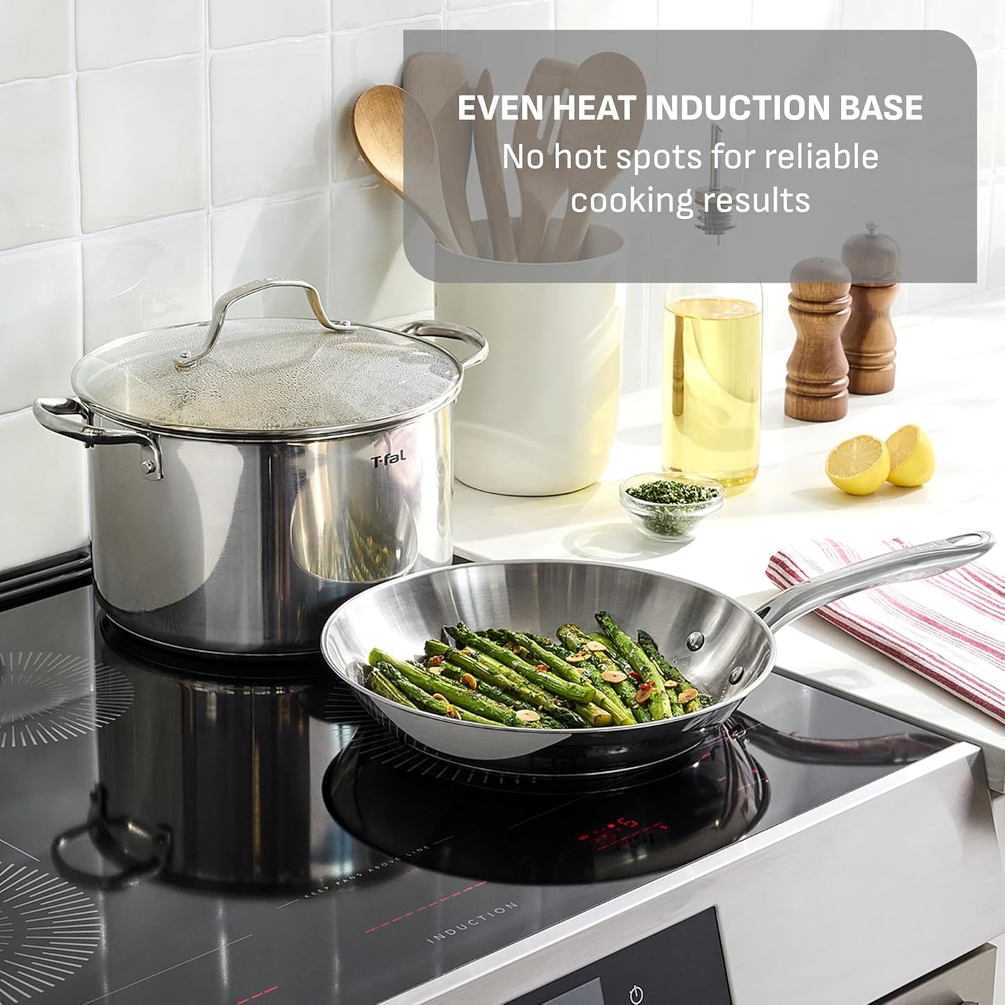 T-Fal Gourmet Stainless Steel Pan Set - 11" & 12" Induction Compatible Skillets | Dishwasher & Oven Safe to 500°F