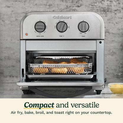 Cuisinart Compact Air Fryer Toaster Oven - 6-in-1 Stainless Steel with Adjustable Temperature & Accessories