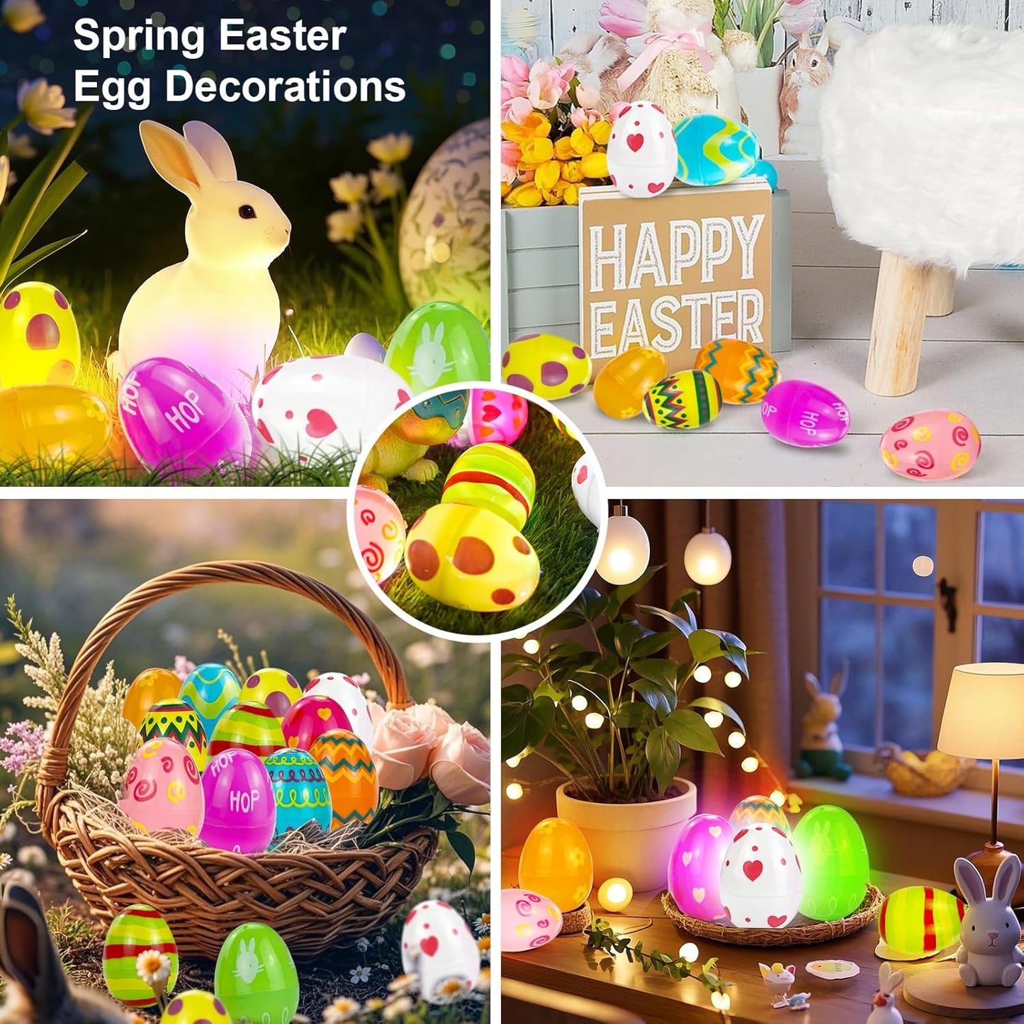 Skiennix 7Ft Fairy Lights - 12 Pack Battery Operated 20 LED Easter String Lights for Spring Decor