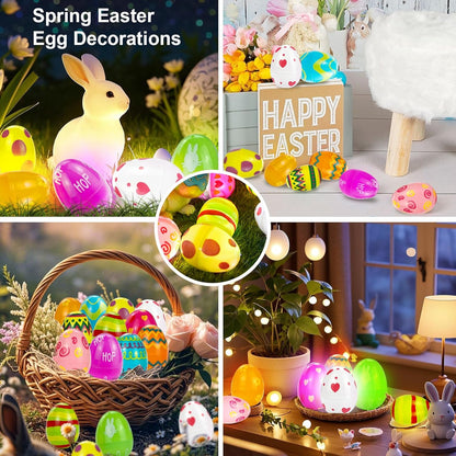 Skiennix 7Ft Fairy Lights - 12 Pack Battery Operated 20 LED Easter String Lights for Spring Decor