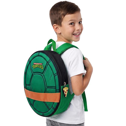 TMNT Kids Backpack – Novelty Green Turtle Shell, Adjustable Straps
