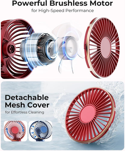 Skiennix Portable Handheld Fan - 4000mAh Battery, 6 Speed Settings, USB Rechargeable, Adjustable 180°
