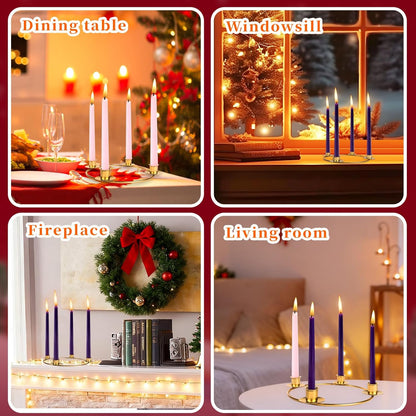 Advent Wreath Candle Holder - Elegant Gold Design for Tapered Candles | Perfect for Christmas Decor
