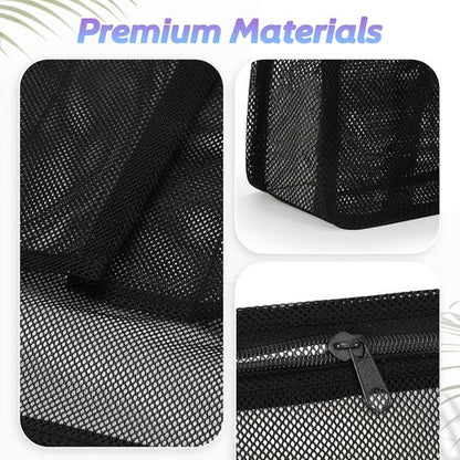 Famichan Portable Mesh Shower Caddy - Essential Travel Bag for Gym & Dorm | Black