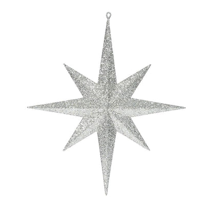Bethlehem Star Ornament - 15.75 Inch Champagne Iridescent Glitter, Shatterproof Plastic