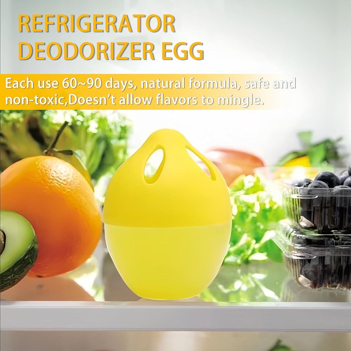 Skiennix Refrigerator Deodorizer - Natural Gel Eliminates Stubborn Odors | 4 Pcs Lemon Flavor