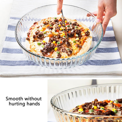 Skiennix 10-Inch Glass Deep Pie Dish - Durable Clear Baking Dish for Perfect Pies & Quiches