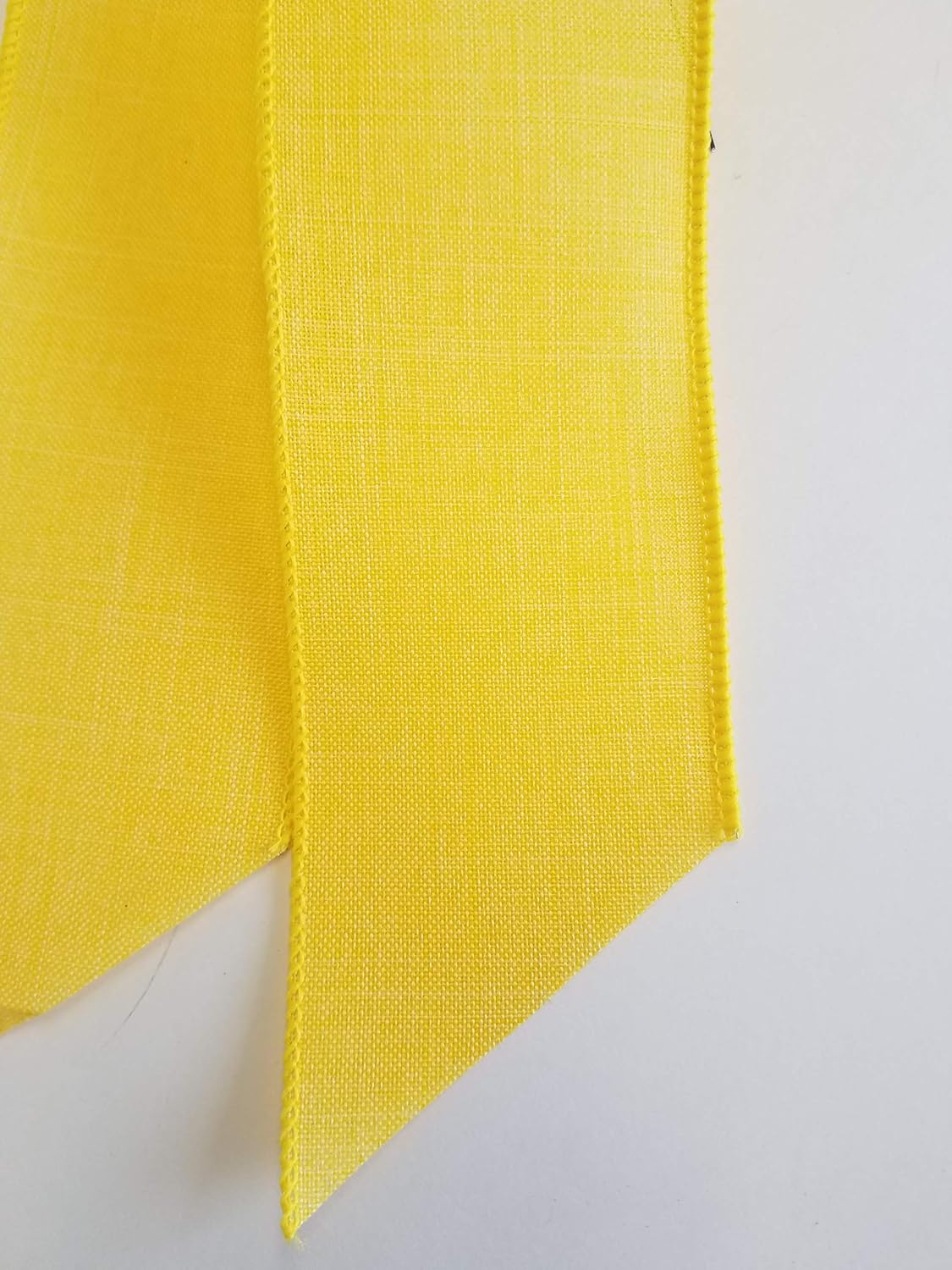 Skiennix Large 10" Handmade Yellow Linen Wired Wreath Bow - Perfect for Home Decor