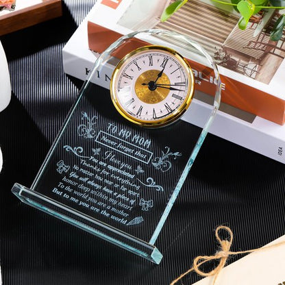 Arikyrist Lovely Birthday Crystal Clock for Mom from Daughter Son, Unique Gift Ideas for Mother's Day, Valentine's, Thanksgiving and Christmas