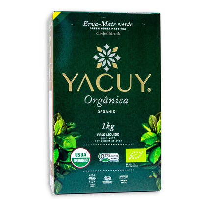 Circle of Drink - Yacuy Certified Organic Green Yerba Mate Tea - Gourmet Erva Mate Chimarrao - Super Fresh Vacuum Sealed - 1kg - 2.2 lbs (1 PACK)