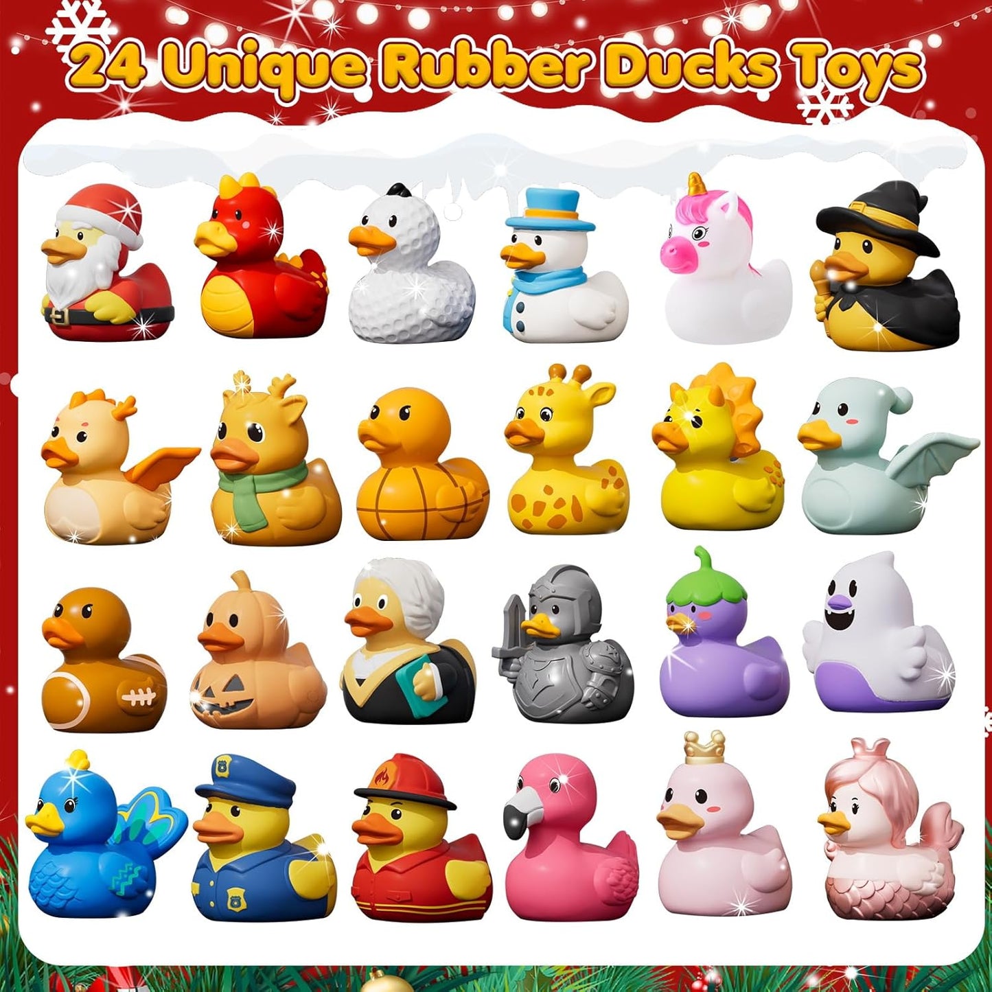 Rubber Duck Advent Calendar 2026 - 24 Days of Fun Bath Toys for Kids & Toddlers | Christmas Countdown