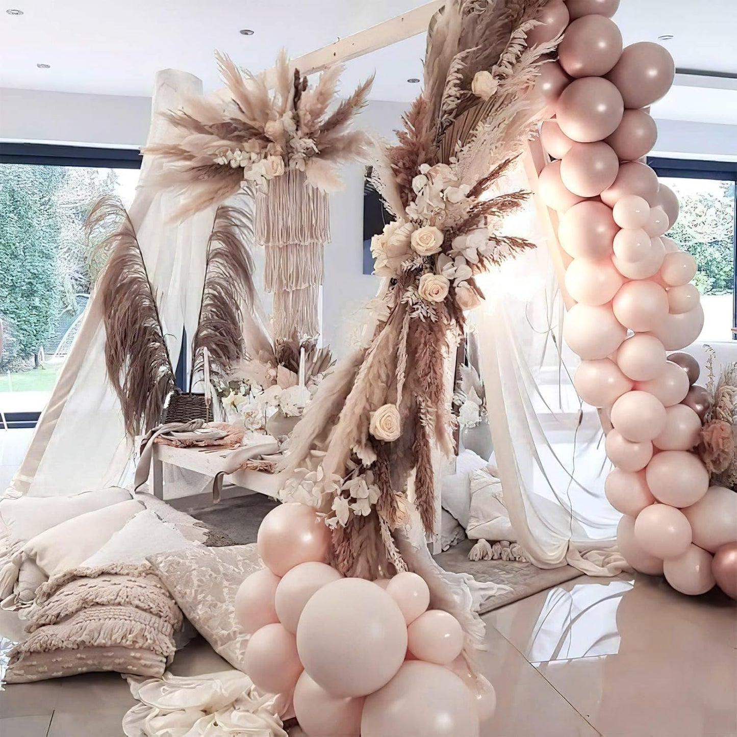 PartyWoo Beige Balloons - 50pcs 12 Inch Neutral Latex Helium Balloons for Weddings & Celebrations