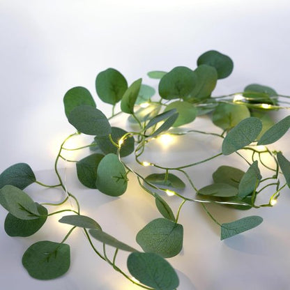 Eucalyptus Leaves String Lights by [Brand Name] - 20 LED Warm White Fairy Lights | 6.6Ft Battery Operated Garland Decor