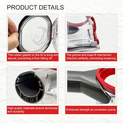 Dyson V7 V8 Dust Bin Replacement - Clear Canister Attachments for Pet Hair | Prevents Leakage & Restores Suction