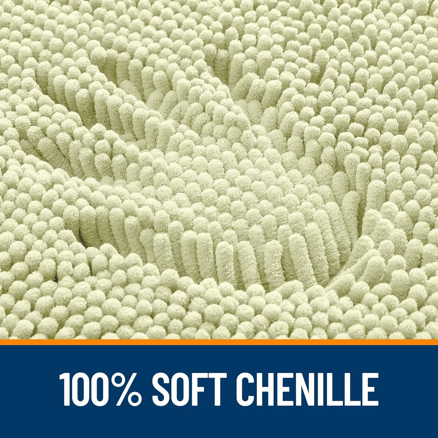 OLANLY Bath Rugs - Extra Soft Chenille | Quick-Dry, Machine Washable, 24x16, Vanilla Color
