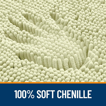 OLANLY Bath Rugs - Extra Soft Chenille | Quick-Dry, Machine Washable, 24x16, Vanilla Color