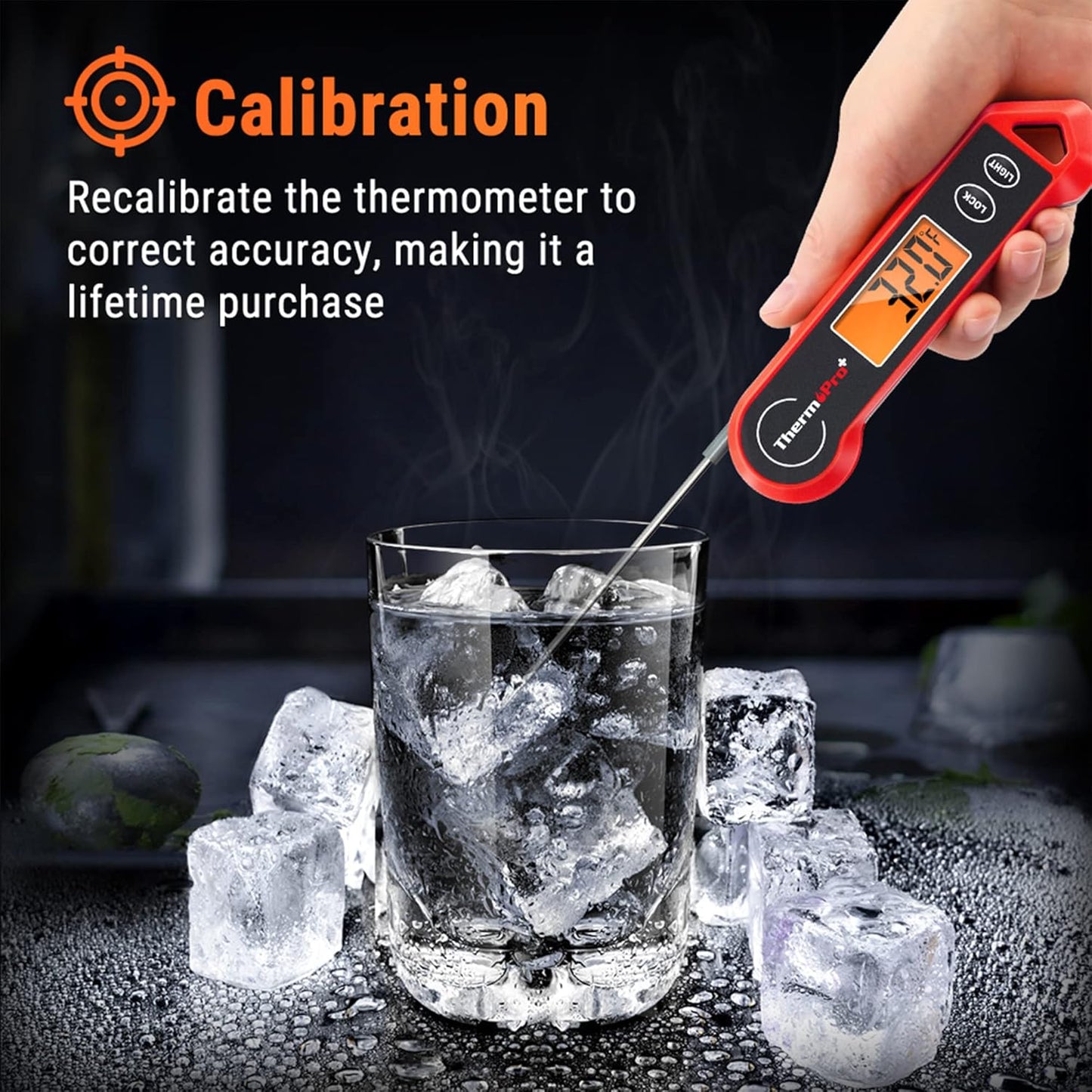 TempPro Waterproof Digital Meat Thermometer - Ambidextrous Backlit & Motion Sensing for BBQ, Grilling & Cooking
