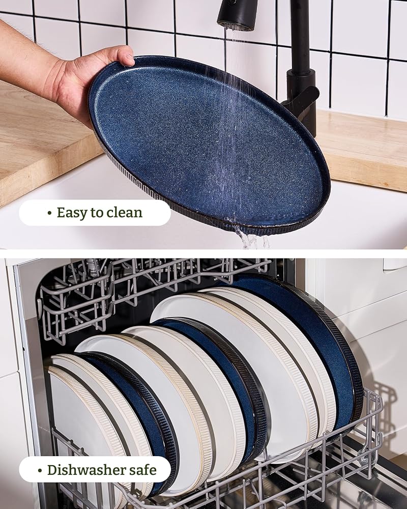 Famiware Nebulas Blue 3-Piece Large Oval Serving Platters Set (16", 14", 12")