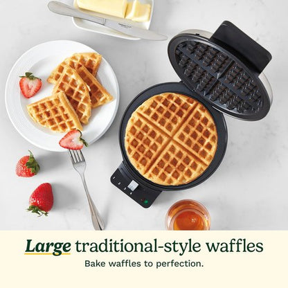 Cuisinart Waffle Maker - 1250W Round Classic Iron with 5-Setting Adjustable Browning Control | Brushed Stainless