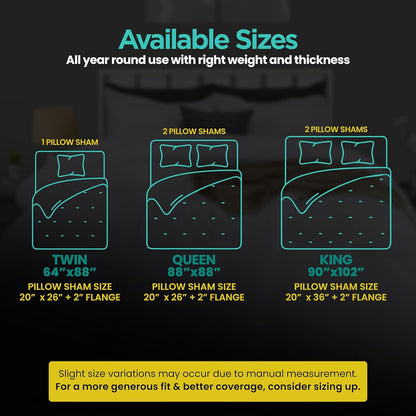 Utopia Bedding King Comforter Set - 3 Piece Soft Down Alternative Bedding | White, 90 x 102 Inches